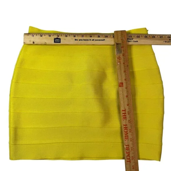 Hervé Léger for Forever 21 Yellow Bandage Mini Skirt Women’s Size XL NWT Bodycon - Picture 7 of 7